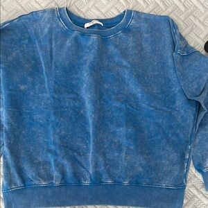 Zenana Outfitters Vintage Blue Mineral Wash Sweatshirt